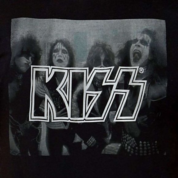 Kiss Photo Overlay Logo metal rock Official T-Shirt L NWT - Picture 2 of 2